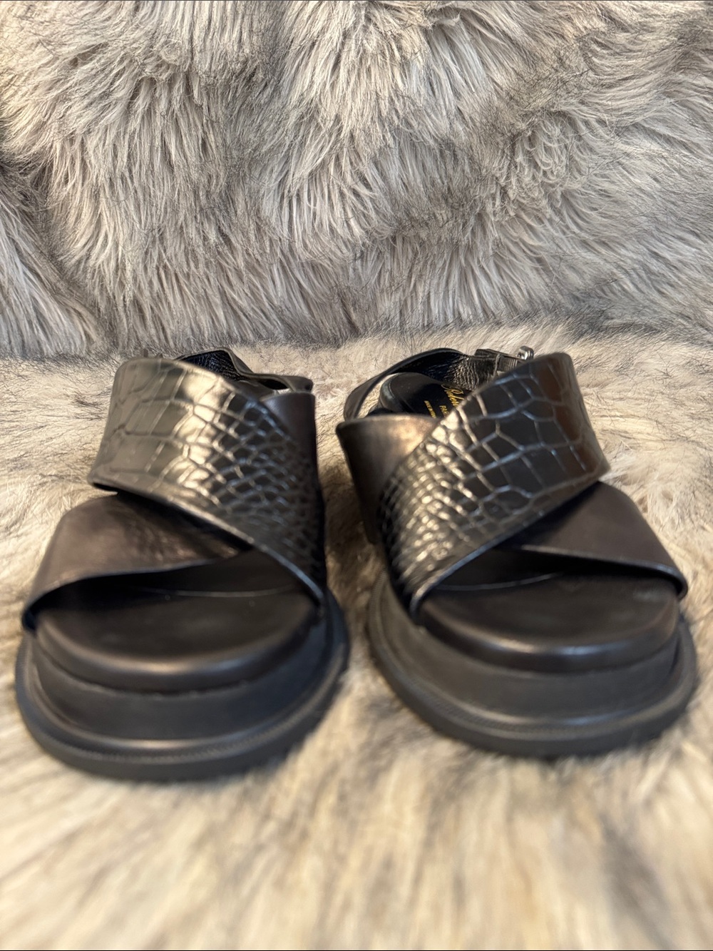 Robert Clergerie Black Leather Slingback Sandals Size 38 - Picture 6 of 9